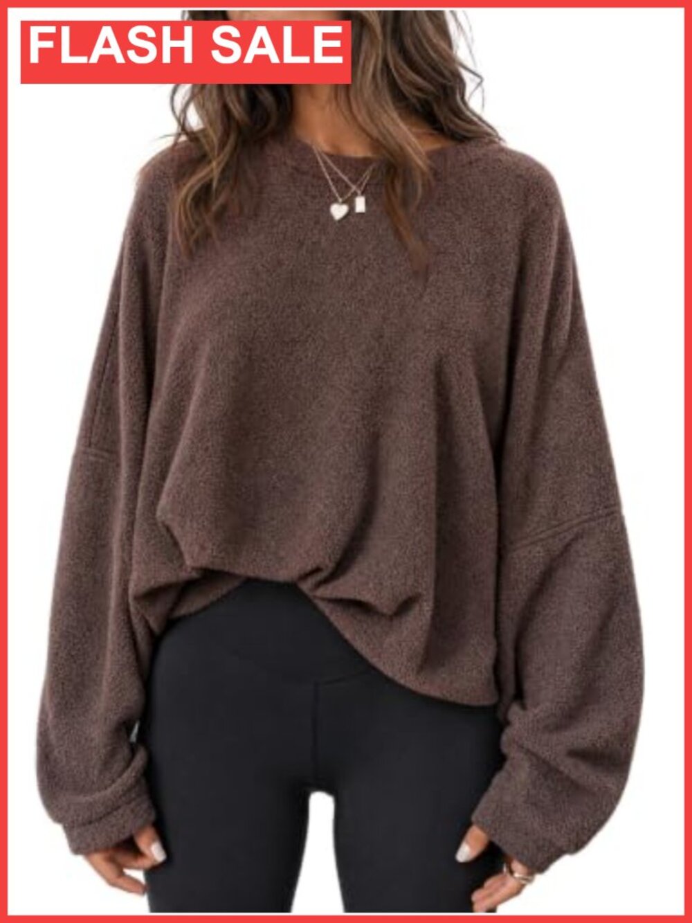 Womens Oversized Polar Fleece Sweatshirt Fuzzy Crewneck Pullover Fall Top